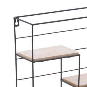Wall shelf Basami metal with wooden tops 30x11x30cm