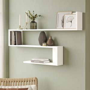 Wall shelf Belinda white 120x14.5x71.4cm