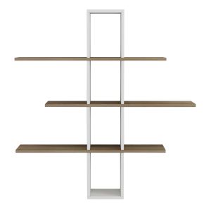 Wall shelf Dominic Hm8976,11 made of melamine, white/natural color 96x19.5x101hcm