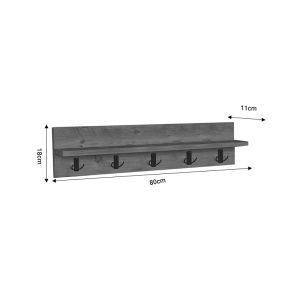 Esform wall shelf made of melamine, oak color 80x11x18cm