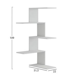 Wall shelf Rory Hm8931,11 made of melamine white 22x51,5x109hcm