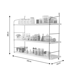 Wall shelf Stormi 62x16x60cm