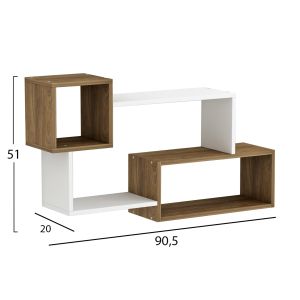 Wall shelf Tanner Hm8948.11 made of melamine, white/natural color 90.5x20x51hcm