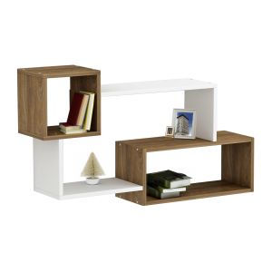 Wall shelf Tanner Hm8948.11 made of melamine, white/natural color 90.5x20x51hcm