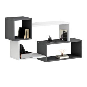 Wall shelf Tanner Hm8948.12 made of melamine, white/gray color 90.5x20x51hcm