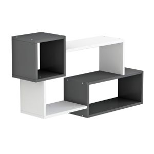 Wall shelf Tanner Hm8948.12 made of melamine, white/gray color 90.5x20x51hcm