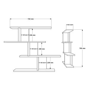 Zaka wall shelf in natural white 98.7x14.5x78cm