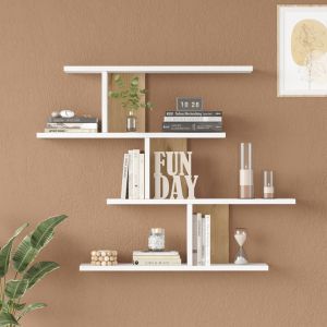 Zaka wall shelf in natural white 98.7x14.5x78cm