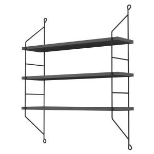 Wall shelves 'achala' Hm9185,20 melamine in dark gray color 60x15x68cm