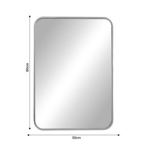 Wall mirror Classy Inart with silver aluminum frame 50x2.5x80cm