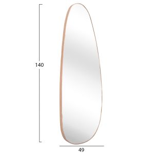 Wall mirror Crither Hm4486.03 MDF frame in natural wood color 49x140hcm.