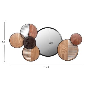 Wall mirror Davion Mdf-black metal 123x5x63hcm Hm4217