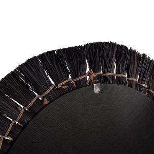 Wall Mirror Hm7832 Mendong Grass Frame In Black/natural Color D70cm