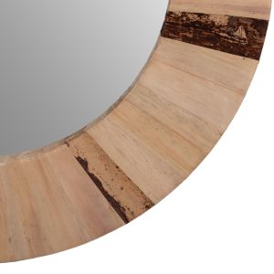 Wall mirror Hm7837 palm leaf frame in natural color D60x4cm