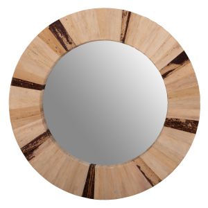 Wall mirror Hm7837 palm leaf frame in natural color D60x4cm