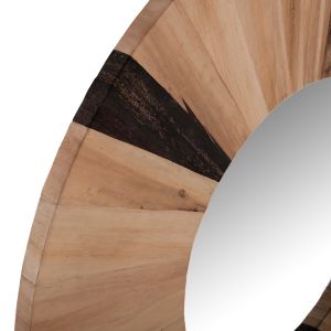 Wall mirror Hm7839 palm leaf frame in natural color D120x4cm