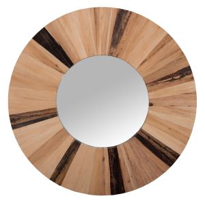 Wall mirror Hm7839 palm leaf frame in natural color D120x4cm