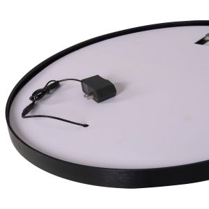 Wall mirror Hm9579.01 with aluminum frame black with Led lights D60x3cm