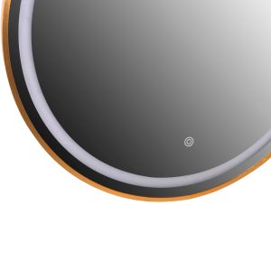 Wall mirror Hm9580,30 with aluminum frame gold with Led lights D60x3cm
