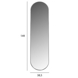 Wall mirror Hm9581.40 Tall Oval Silver with aluminum frame 38.5x4x149hcm