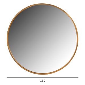Wall mirror Hm9582.30 with aluminum gold frame D50x3cm