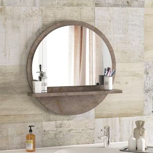 Wall mirror Hope with gray frame with marble effect 45x2x45cm