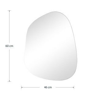 Wall mirror Irregular abstract drop shape made of Mdf and glass 46x1x60cm