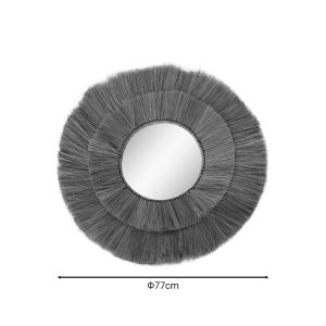 Wall mirror Lopo Inart with natural grass frame D100x4cm