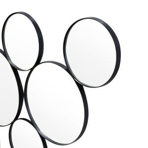 Wall mirror Sowel circles black metal frame 120x2x76cm