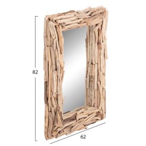 Wall mirror Twigs Hm4440 Driftwood wood in natural color 62x10x82cm.