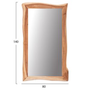 Wall mirror Zion Hm8186.21 tropical acacia wood solid natural 140x80x4(thickness)cm.