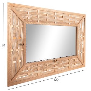 Bamboo wall mirror in oak color 120x2.5x80 cm Hm4225