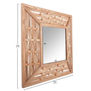 Wall mirror bamboo oak color 71x7x71cm Hm4226