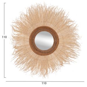 Wall mirror round in natural color hm7744