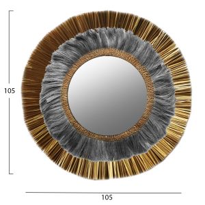 Wall mirror circle in gold and black Hm7796