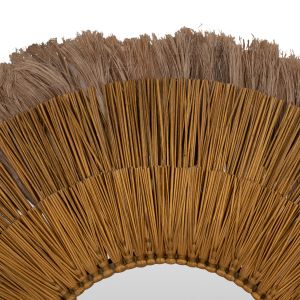 Round wall mirror natural and gold Hm7797