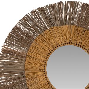 Round wall mirror natural and gold Hm7800