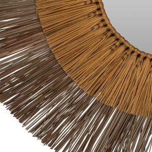 Round wall mirror natural and gold Hm7800