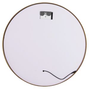 Round wall mirror Hm4503.30 aluminum frame in Gold-led lighting φ80cm.