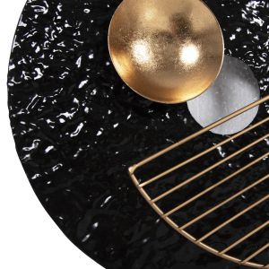 Wall mirror metal in black and gold 82x8x52hcm Hm4211