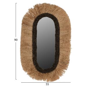 Oval wall mirror in natural color Hm7745