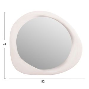 Wall mirror oval Santorini series Hm4511 MDF in oil white 82x3.5x74hcm.