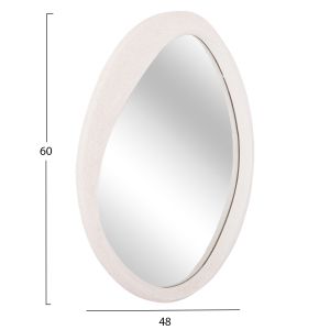Wall mirror oval Santorini series Hm4513 MDF in antique white 90x3.2x60hcm.