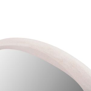 Oval wall mirror Santorini series Hm4514 MDF in off-white 48x3.2x60hcm.