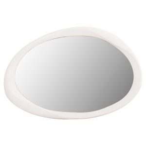 Oval wall mirror Santorini series Hm4514 MDF in off-white 48x3.2x60hcm.