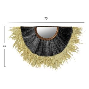Wall mirror semicircular in natural color Hm7799