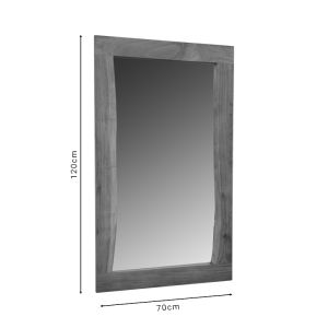 Wall mirror with solid mango wood frame 70x3x120cm
