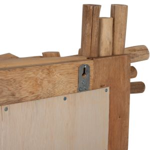 Wall mirror with solid teak stem frame Naturally 100x80h