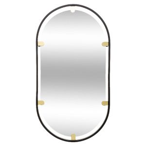 Wall mirror with black metal frame 40x2x75cm