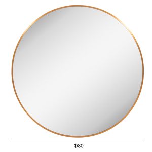 Wall mirror Archer series Hm4498.30 round aluminum frame in gold φ80cm.